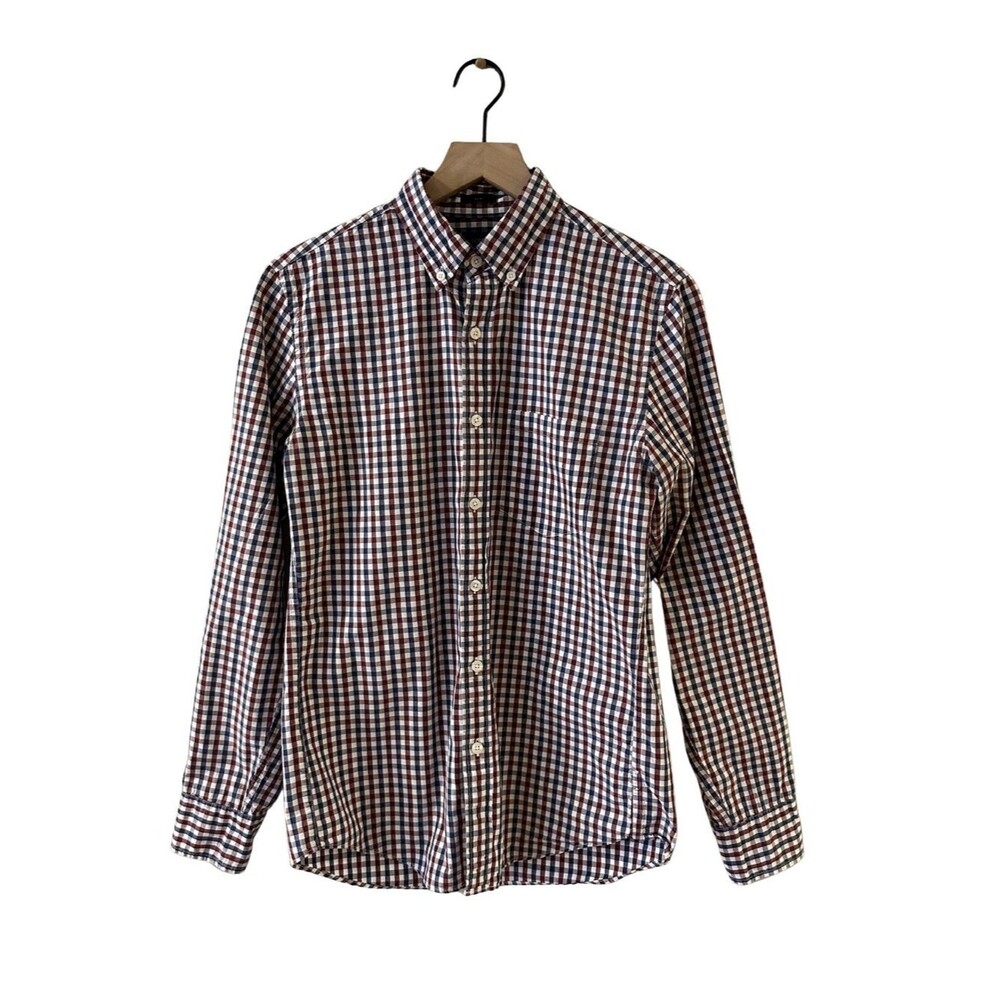 J. Crew Long-Sleeve Gingham Slim Fit Oxford Button Down